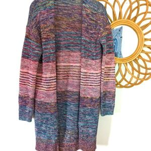 Gap EUC long lightweight multicolor cardigan stripes size small